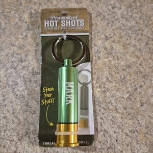 Green and Gold Stash Key Ring Container